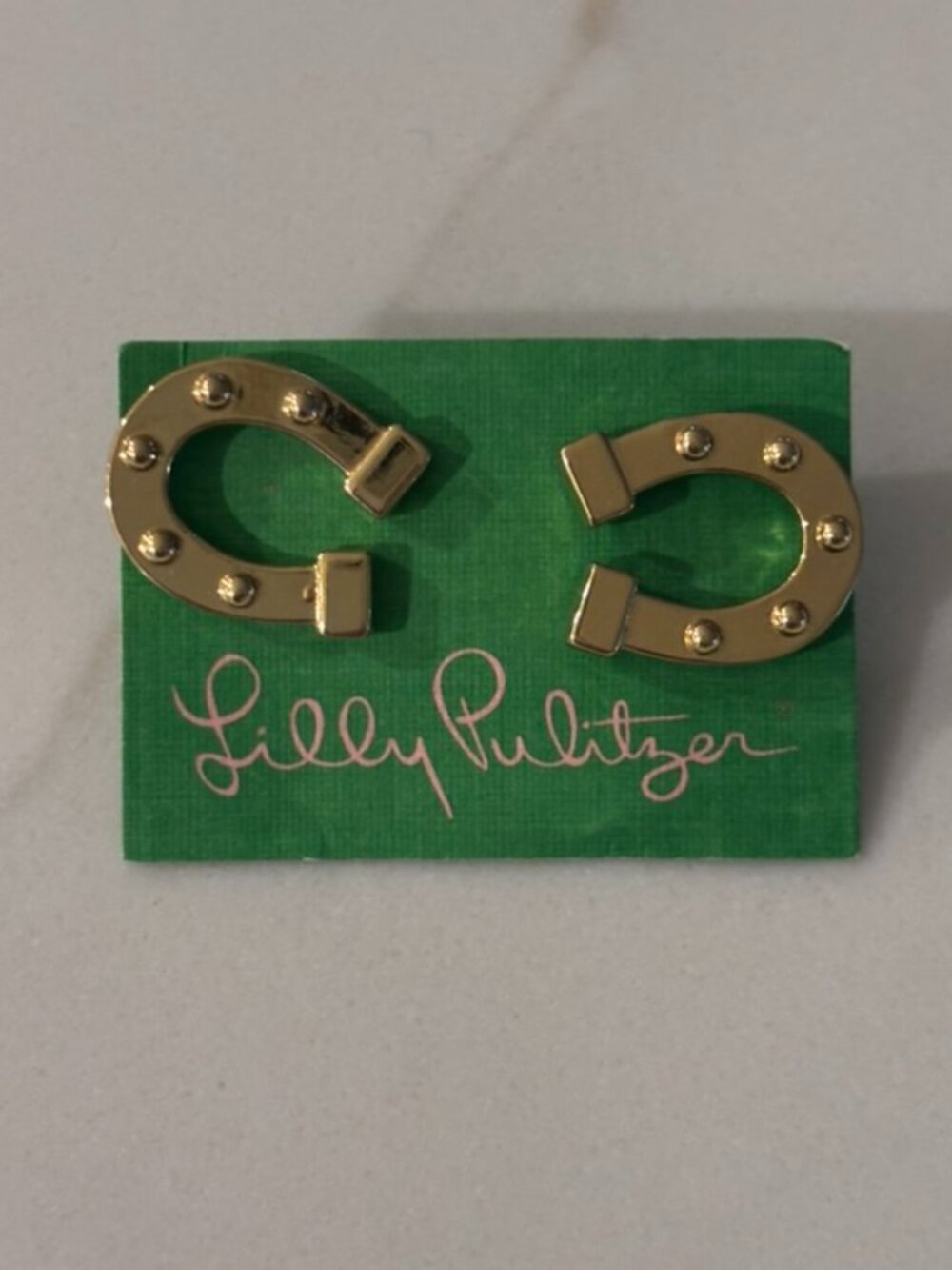Lilly Pulitzer Gold Horseshoe Earrings